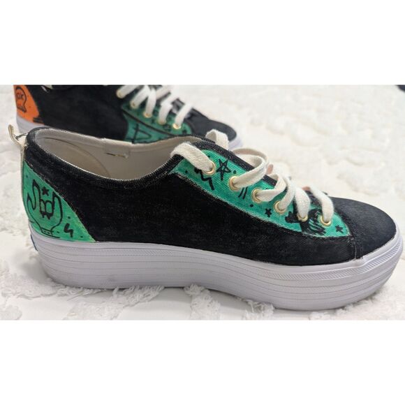 Custom Keds Triple Up Platform Sneakers Punk/Grunge Art Women’s 8 - Picture 5 of 12